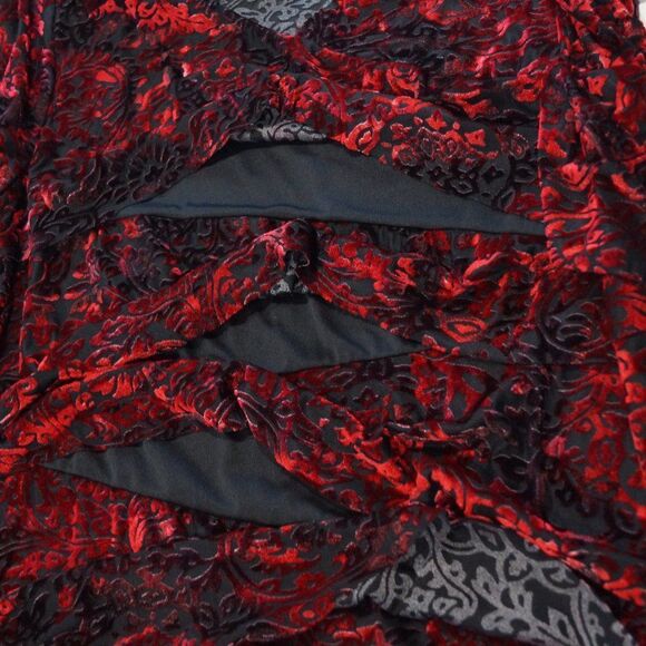 DB Established 1962 Layered Velvet Blouse Bright Red/Black- Size 1X. - Picture 4 of 10